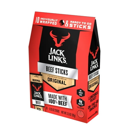 Jack Link's Original Beef Sticks, 0.35 Oz., 10 Count