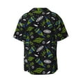 thumbnail image 2 of Balery Space Rockets Men's Casual Button Down Shirt Short Sleeve Textured Summer Cuban Beach Shirts-Large, 2 of 7