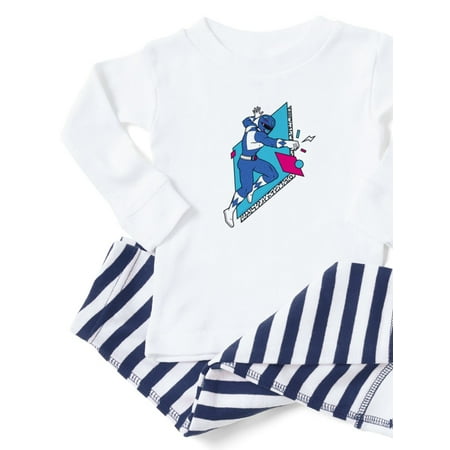 

CafePress - Power Rangers Blue Ranger Punching - Toddler Long Sleeve Pajama set