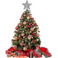 thumbnail image 5 of 10.7 Inch Silver Christmas Star Tree Topper, Metal Glittered Christmas, 5 of 5