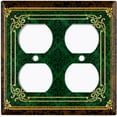 thumbnail image 3 of Metal Light Switch Plate Cover Elegant Victorian Floral Damask Frame Green FRA078, 3 of 13