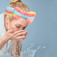 thumbnail image 4 of 6 PCS Face Washing Wristbands and Headband Set,Makeup Headbands for Women for Wash Face, Skincare,Spa,Makeup Removal,Shower(Leopard print,Rainbow), 4 of 4