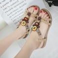 thumbnail image 5 of FAMITION Women's Summer Sandals Bohemia Casual Comfortable Beach Shoes Beaded Ankle Strap Sandal, 5 of 6