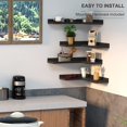 thumbnail image 5 of 4 Tier Corner Floating Shelves Set of 4, Rustic Pine Wood Corner Shelves for Wall Storage and Decor, L-Shaped Corner Wall Mounted Shelf for Bedroom, Living Room, Bathroom, Kitchen and more - Black, 5 of 11