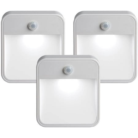 

Battery-Powered Motion-Sensing LED Stick-Anywhere Nightlight 3-Pack White 3 Count