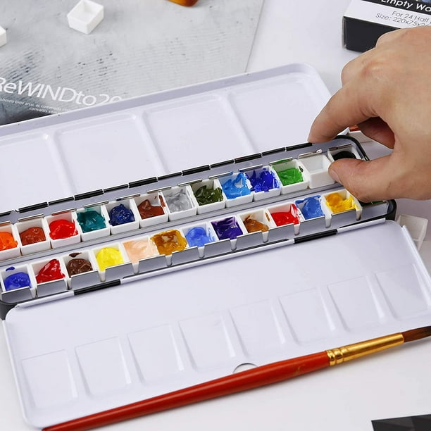 Watercolor Grid Glass Palette for Oil Painting Plastic Pan Cans