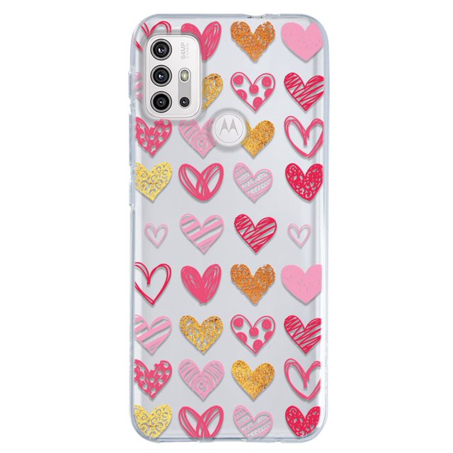 Funda Protector InstaCase para Moto G20 Corazones Uso Rudo