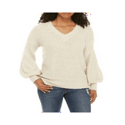 Kensie Women's Fuzzy Boucle Sweater Sweater White Size M