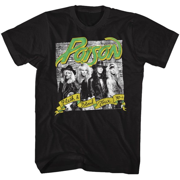 Poison Flesh Blood Banner Black Adult T-Shirt