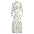 thumbnail image 5 of Elegant Olive Leaf Pattern Shirt Dress Long Sleeve Street Fashion V Neck Oversized Casual Dress Women Evening Dress, 5 of 7