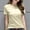 Beige, variant on HOMBOM Beige Women Shirts Plain Summer 2025 Short Sleeve Crew Neck Cotton Basic T-shirt L