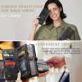 thumbnail image 2 of Allytech Magnetic Detachable Wallet Case for Samsung Galaxy A54 5G with Card Slots & Zipper Pocket, Support Wireless Charging, PU Leather Wrist Strap Shockproof Full Protection Flip Case, Black, 2 of 9