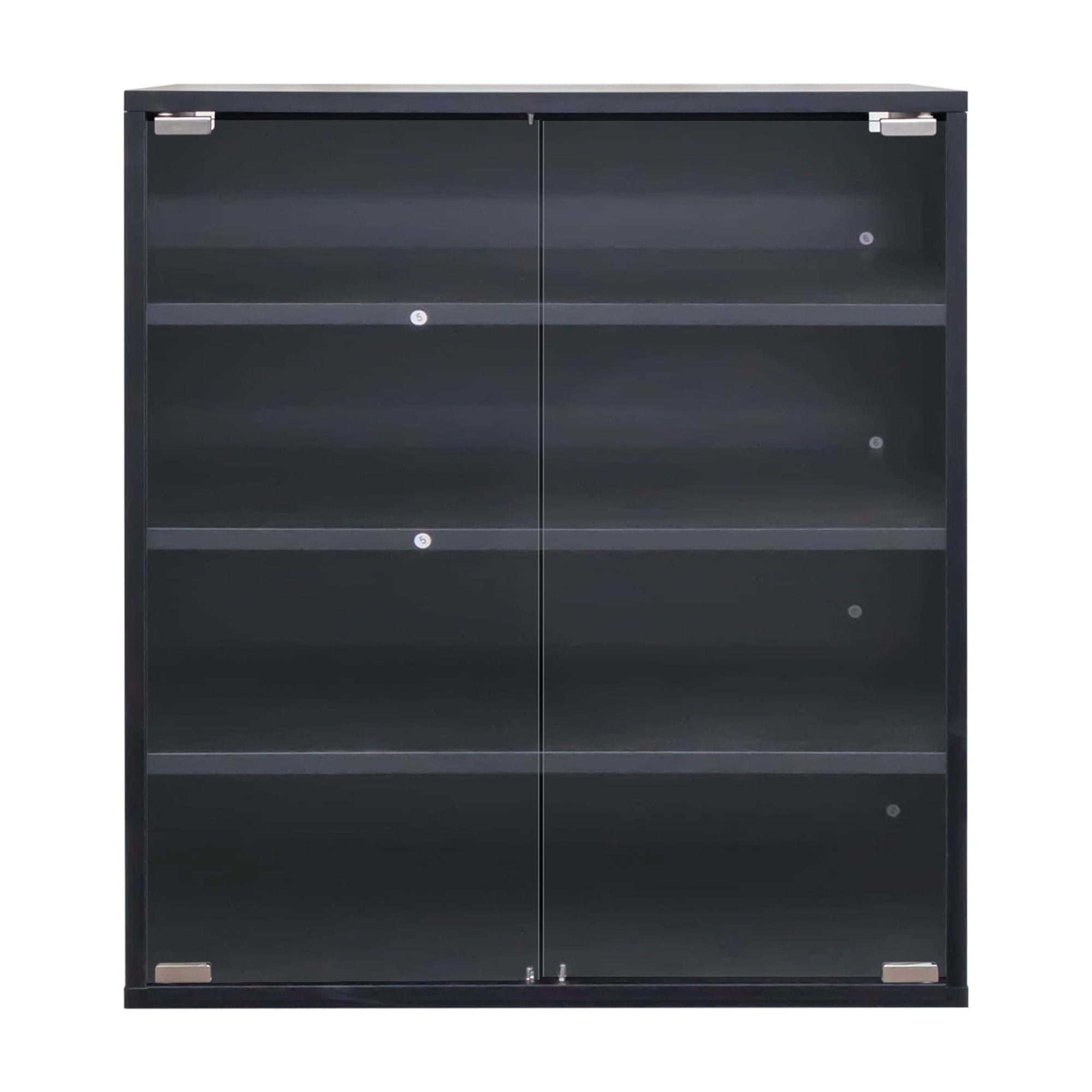 Mintazer 4 Tier Modern Shoe Storage Cabinet with LED Lights & Glass Door, Stackable Shoe Storage Box for Entryway, Black