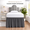thumbnail image 2 of SGI bedding Dorm Bed Skirt Twin XL 56 Inch Drop Length - Dark Grey, Ruffled Pattern College Dorm Room Bed Skirts - Split Corner, Easy Care, Wrinkle Free 1800 Series Microfiber Bed Skirt, 2 of 9