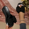 thumbnail image 5 of Slippers Women Women's Fashionable And Casual Summer Bow Thick-Soled Outdoor Wedge Sandals,Black,36, 5 of 9