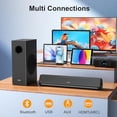 thumbnail image 4 of Passau Barra de Sonido para TV, Barra de Sonido pequeña estéreo HiFi de 2.1 Canales con Graves Profundos, conexión Bluetooth/AUX/HDMI(ARC), 4 of 5