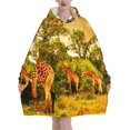 thumbnail image 1 of Wild Giraffe,Women's Oversized Wearable Blanket Hoodie, Blanket Sweatshirt,Flannel Pullover Blanket, 1 of 9