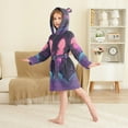 thumbnail image 4 of FORMRS Niños Bathrobe Unisex Hooded Robe Soft Plush Pajamas Sleepwear, Size 10-12T, Night Neon Road, 4 of 7