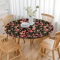 thumbnail image 3 of Round Fitted Tablecloth with Elastic Edges Fits 36"-44" Round Tables Pioneer Colorful Floral Waterproof Table Cover Washable Indoor and Outdoor for Party Kitchen Dinner Banquet Patio Picnic, 3 of 7