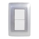 thumbnail image 1 of KIT 2 PLACAS CON APAGADOR SENCILLO Sanelec tipo ESCALERA GRIS SILVER, 1 of 5