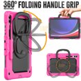 thumbnail image 3 of for Samsung Galaxy Tab S10 Plus/S9 FE+/S9+ Case 12.4 inch, 360 Rotating Shockproof Cover with Stand, Handle, Shoulder Strap (SM-X820/X810/X610), Rose, 3 of 7
