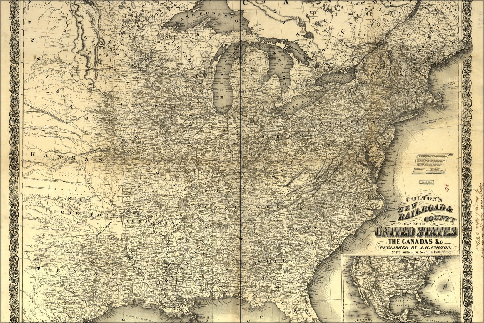 United States Of America 1860 Map