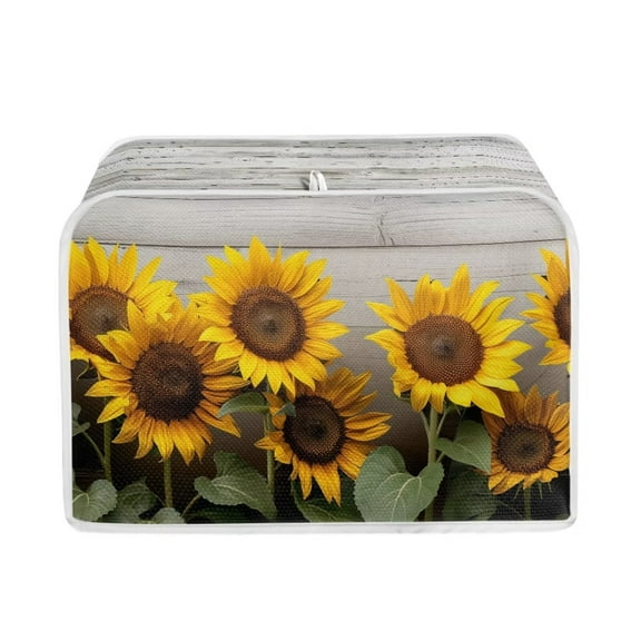 LedBack Sunflower Wood Printed Toaster Cover, 2 Slice Toaster Dust Cover for Anti Fingerprint,Anti-dust Bakeware Protector, Kitchen Small Appliance Cover Machine Washable