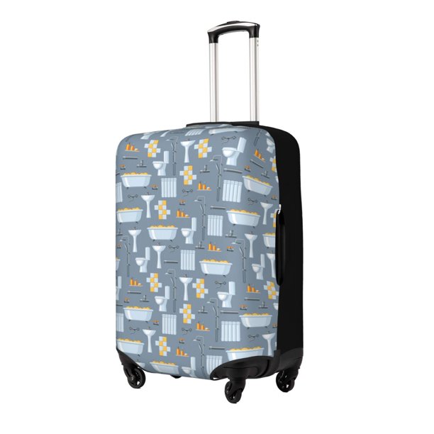 Balery Blue Bathroom Funda de equipaje, fundas para maletas, elástica, lavable, protector de maletas, compatible con maletas de 18 a 32 pulgadas-Large