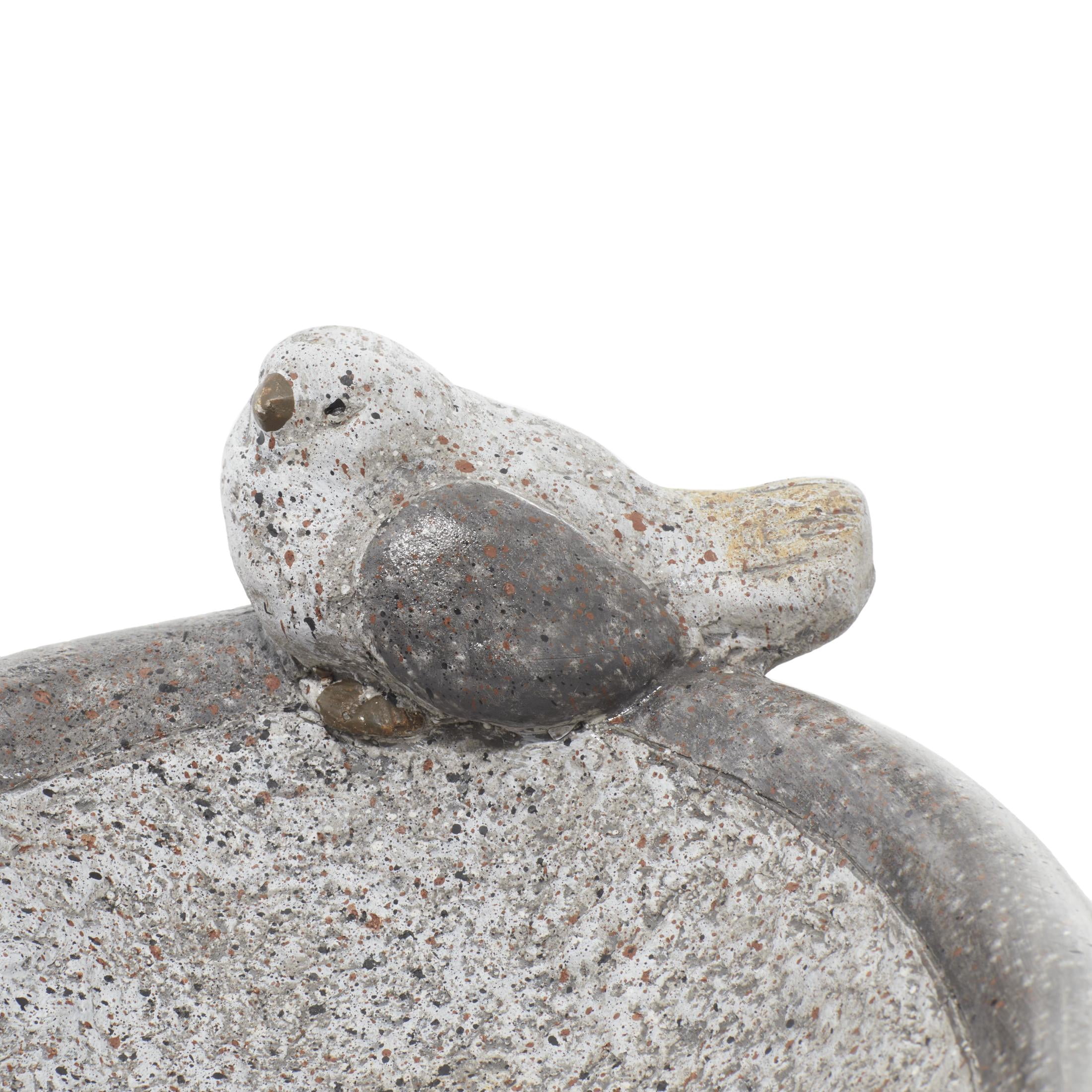 DecMode 6" Indoor Outdoor Bird Garden Sculpture with Bath Bowl
