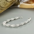 thumbnail image 3 of Bracelet Elegant Anti-rust Women Silver Plated Hollow Ball Bangle Chain for Travel, 3 of 3