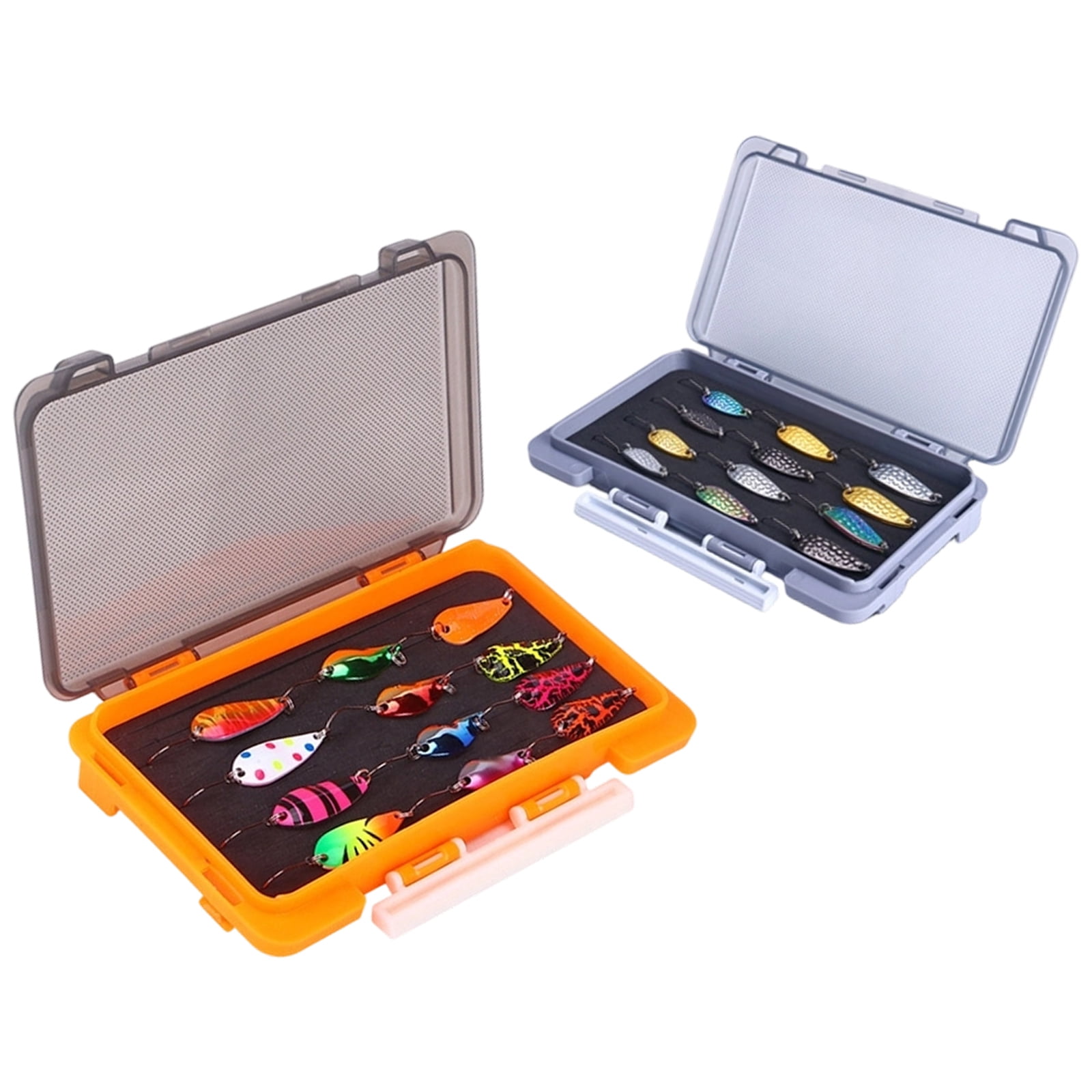 Freshwater Trout Baits Set for Creek Casting 24 Piece Spoon Lure Pack with Curved Profile Mixed Styles Double Boxes Riverbank Gear