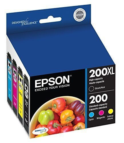 2018-2019 4-PACK Epson GENUINE 200XL Black & Color Ink EXPRESSION XP-200 XP-300 