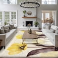 thumbnail image 5 of Yellow Flower Area Rug 5x7 Washable Rug Non Slip Farmhosue Country Vintage Butterfly Floral Large Area Rug Soft Stainresistant Indoor Floor Carpet for Living Room Bedroom Home Office Dining Room, 5 of 7
