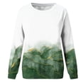 thumbnail image 5 of IROINNID Long Sleeve T-Shirts for Women Home Flower Print Round Neck T-shirt Top Blouse Pullover,Green, 5 of 6