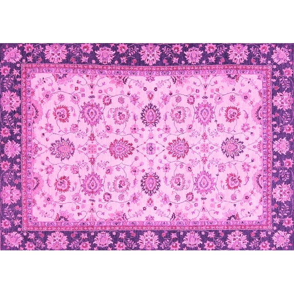 Ahgly Company Indoor Rectangle Oriental Pink Traditional Area Rugs, 3' x 5'
