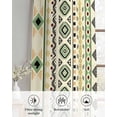 thumbnail image 6 of Beige Green Boho Sheer Curtains 54 Inch Length 2 Panels Set for Living Room/Bedroom, Vintage Ethnic Tribe Abstract Art Kitchen Curtains Grommet Semi-Sheer Curtains Drapes Window Treatments 42"x54"x2, 6 of 7