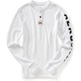 thumbnail image 1 of Aeropostale - Camiseta térmica para hombre, color blanco, XS Aeropostale henley, 1 of 2