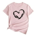 thumbnail image 1 of Camiseta de manga corta con cuello redondo y estampado de amor informal para mujer OAVQHLG3B Store lin121212, 1 of 4