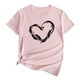 thumbnail image 1 of Camiseta de manga corta con cuello redondo y estampado de amor informal para mujer OAVQHLG3B Store lin121212, 1 of 4
