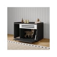 thumbnail image 4 of Qinaqin 31.5-inch Moderno Pet Cat Litter Caja Enclosure Gabinete Concealed de Profundidadsign con Vent Puerta Left-Side Almacenamiento Cajón Estante Raised Legs y Top Protectors para All Kinds Cats, 4 of 7