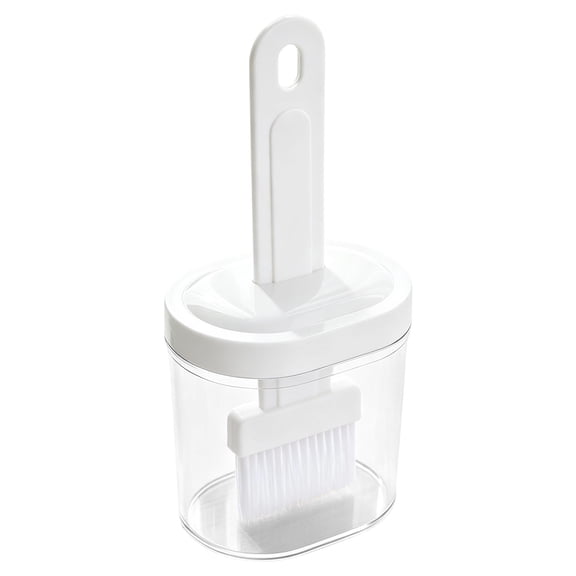 Silicone Oil Brush with Bottle, Heat Resistant Basting Brush Container for Cooking, Baking, Grilling and BBQ,White Kitchen Gadgets,1 Pack