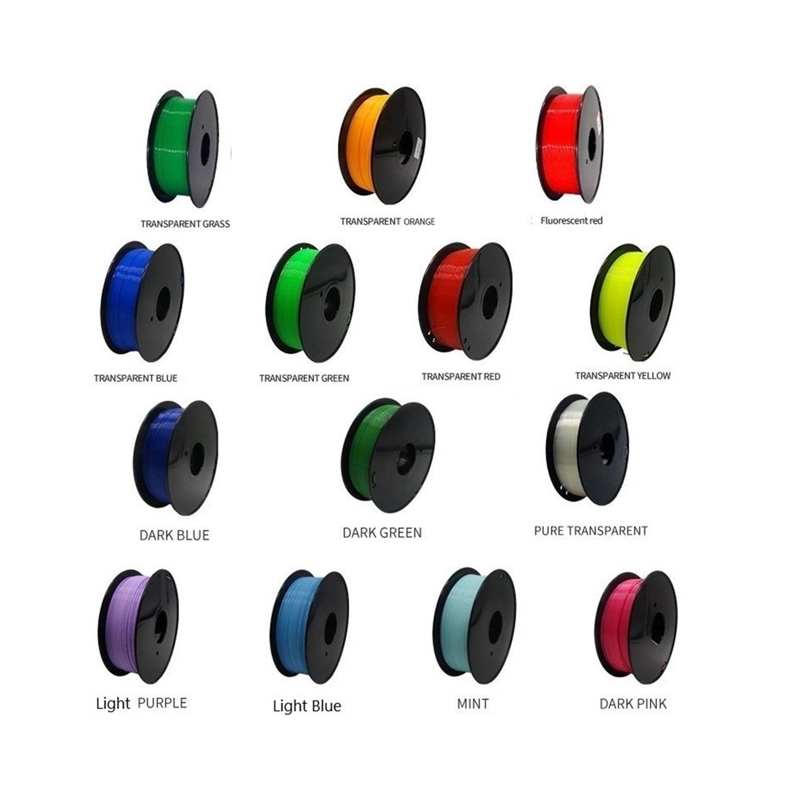 Transparent Yellow Solid Colorful 3D Printer Filament, Neatly Wound, Dimensional Accuracy 1.75mm +/- 0.02mm, Easy-to-Print, PLA, 1KG