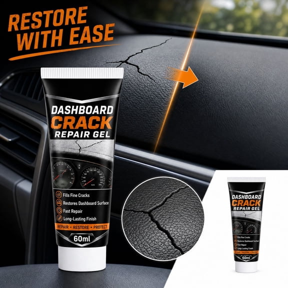 Professionals Car Dashboard Crack Repairs Gel â 60ml Filler Adhesive for Fine Cracks & Gaps on Dashboards, Door Panels, Armrests, Center Consoles, Restores Smooth Interior Surface (1 Piece)