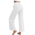thumbnail image 2 of NELEUS Womens 27" Wide Leg Pants Athletic Yoga Leggings Casual Sweatpants Stretch Dress with Pockets,White,US Size L, 2 of 11