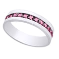 thumbnail image 2 of AFFY (2cttw) Simulated Pink Sapphire Men's Eternity Wedding Band Ring In 14k Solid Gold With Ring Size 5, 2 of 2