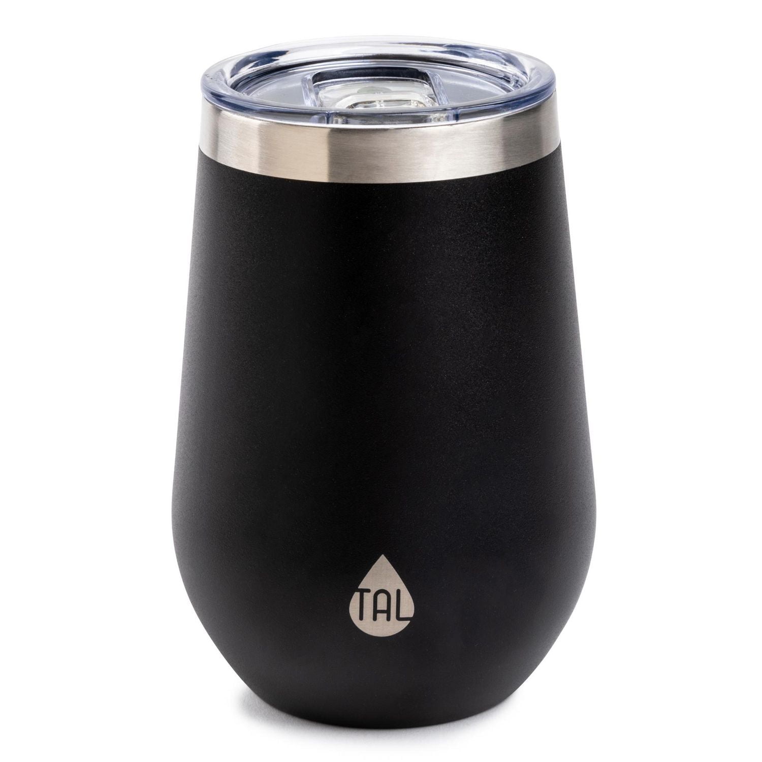 TAL Stainless Steel Wine Tumbler 12 fl oz, Black, Water Bottle
