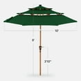 thumbnail image 2 of Best Choice Products Woodgrain Pattern 10ft 3-Tier Solar Patio Umbrella w/ 24 LED Lights, Tilt - Green, 2 of 8