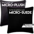 thumbnail image 2 of 18" x 18" Throw Pillow - Stable Black: 2 PCS / 4 Sided. Luxurious Premium Memory Foam Fill w/ Reversible Cover Microsuede/Microplush Fabric. Forever Fluffy, Beautiful & Supportive. Soft & Comfy., 2 of 9