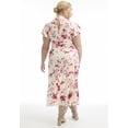 thumbnail image 3 of June & Vie Women's Plus Size Gathered Front Midi Dress, 3 of 3