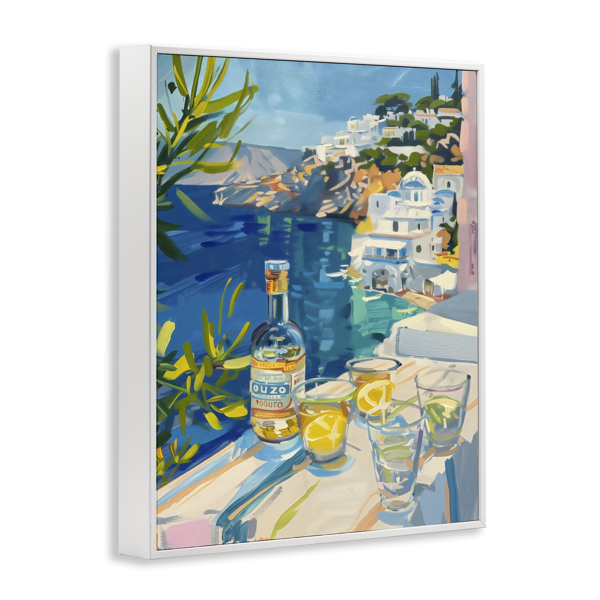 Stupell Industries Drink By The Sea Balcony White Framed Giclee Art, design by The Prints Vibe